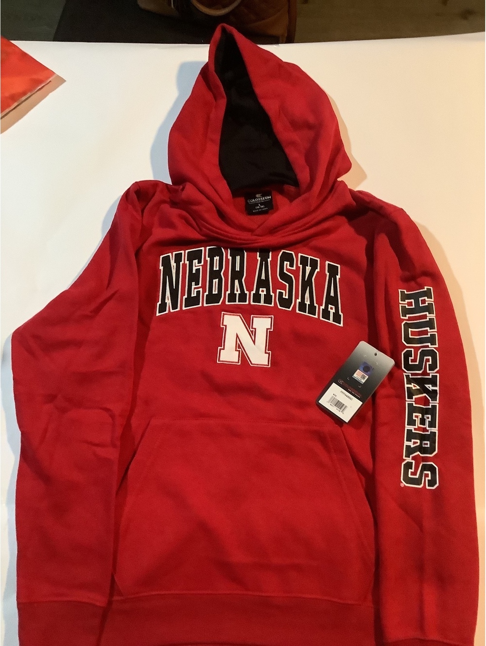 Youth Nebraska Huskers Red Pullover Hoodie Size L (16-18)